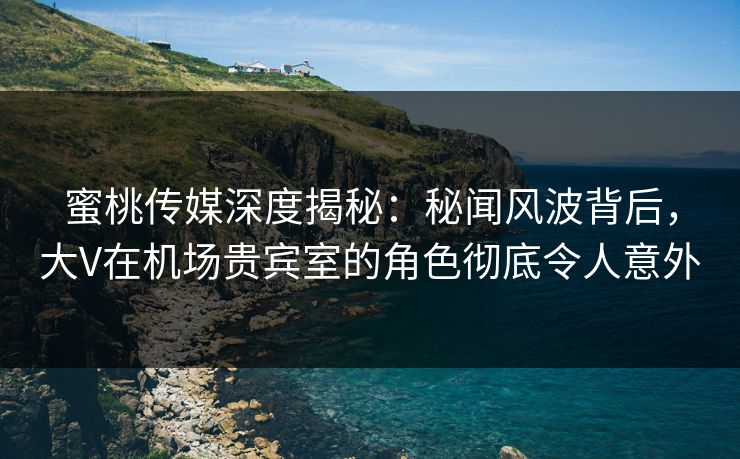 蜜桃传媒深度揭秘：秘闻风波背后，大V在机场贵宾室的角色彻底令人意外